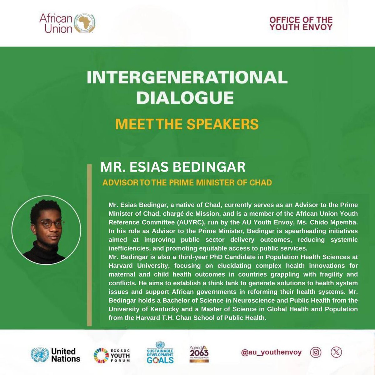 B_Kaes's tweet photo. In April, I participated in the African Ministerial Side Event on the margins of the @UN ECOSOC Youth Forum, organized by the @_AfricanUnion Office of the Youth Envoy. I extend my gratitude to @AU_YouthEnvoy for the invitation. https://t.co/cF3quOFpgR