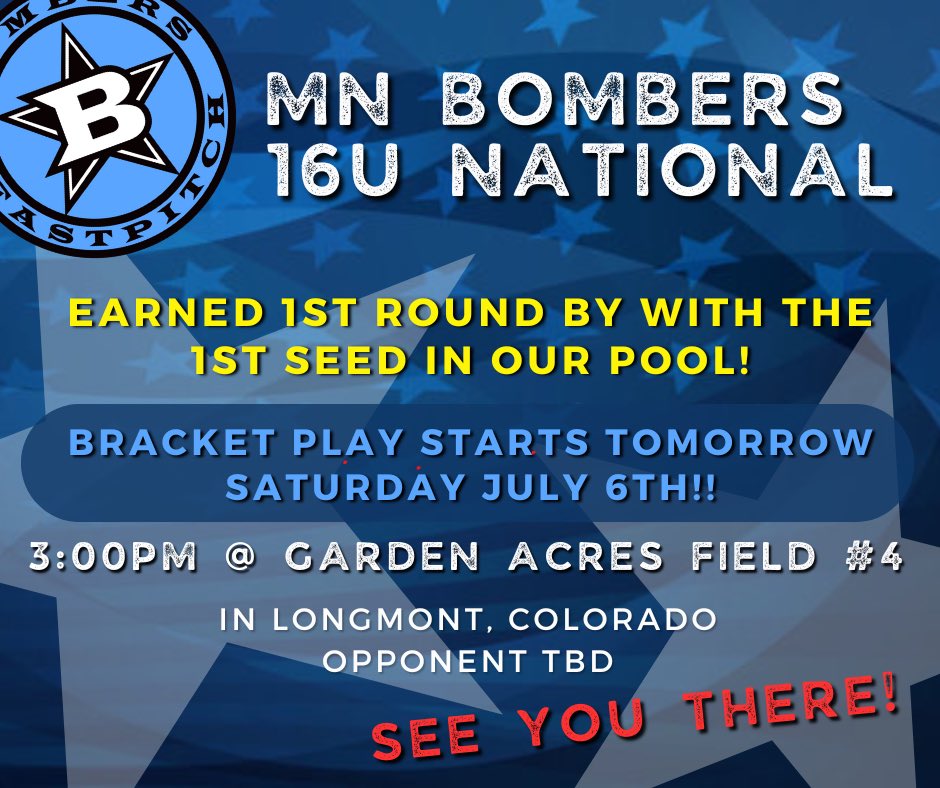 Looking forward to tomorrow afternoon! <a href="/MnBombers/">Minnesota Bombers</a> <a href="/bombers_fp/">Bombers Fastpitch</a> <a href="/BoulderIDT/">Boulder IDT</a>