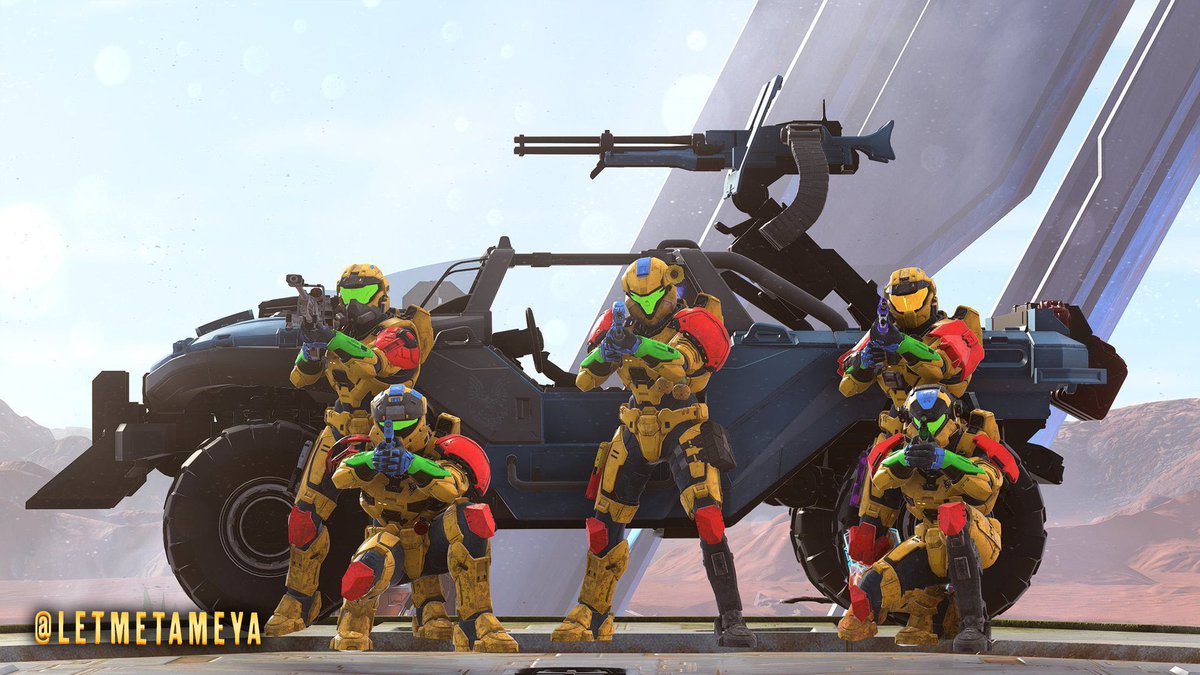 Halo's tweet photo. Sun's out, Spartans shine 🌞🏝️🌊🏄‍♂️

Your summer fireteams are here! Which one sizzles the most?

#HaloSpotlight https://t.co/ux4oUXD89W