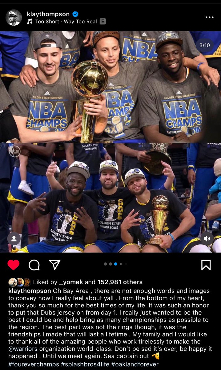 warriorsworld's tweet image. Killa Klay bids farewell to the Bay