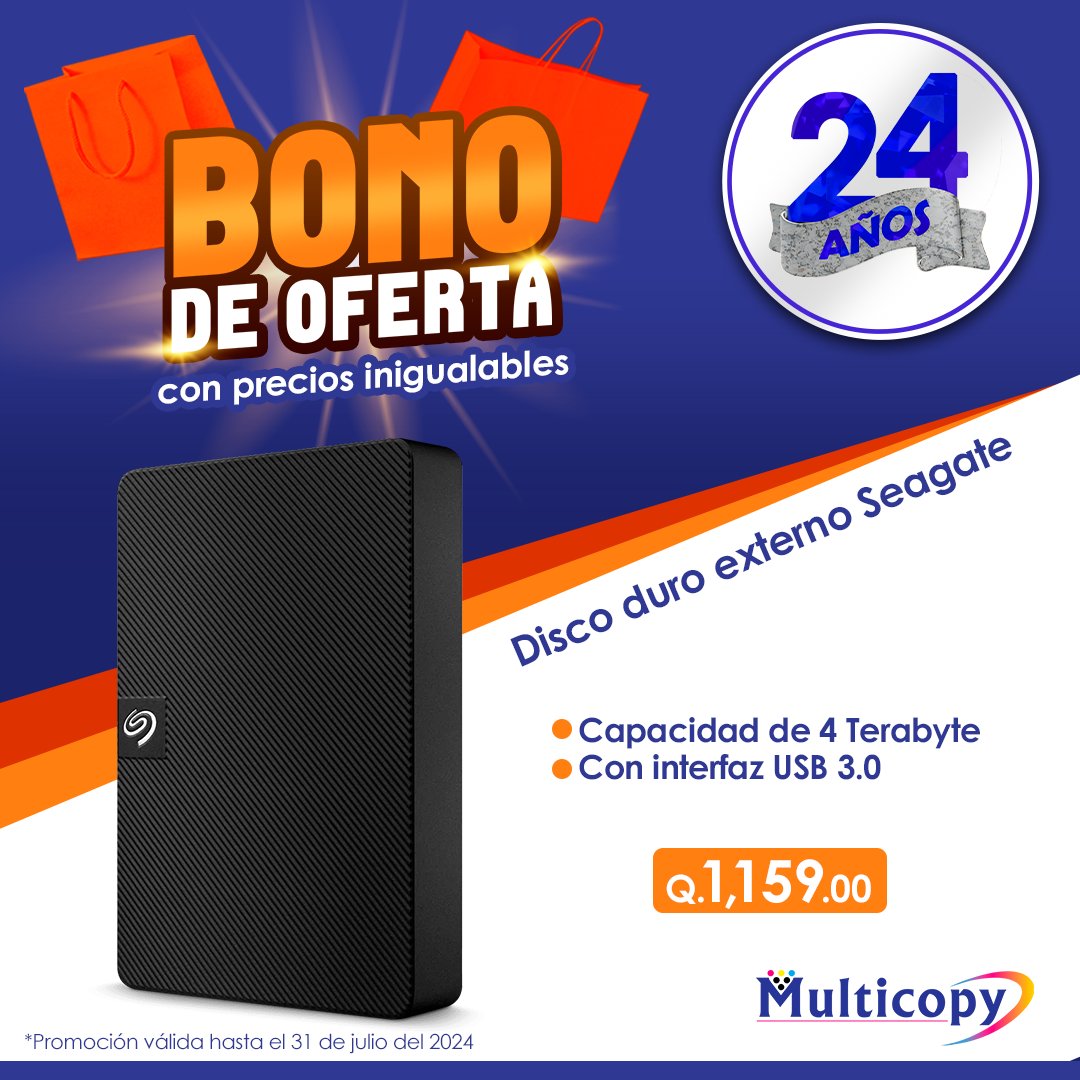 multicopyguate's tweet photo. ¡Almacenamiento extra nunca viene mal! Aprovecha esta increíble oferta en discos duros externos Seagate. ¡No te quedes sin el tuyo! https://t.co/xuUmhexe9N
