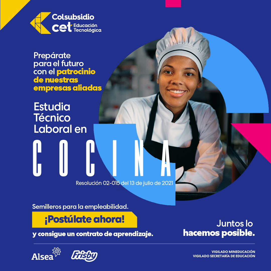En nuestros semilleros podrás llevar a la práctica tu aprendizaje mientras sigues tu formación académica en la CET. 👨‍🍳

• Duración del programa: 3  periodos académicos
• Modalidad: presencial
• Jornada: diurna
• Ciudad: Bogotá