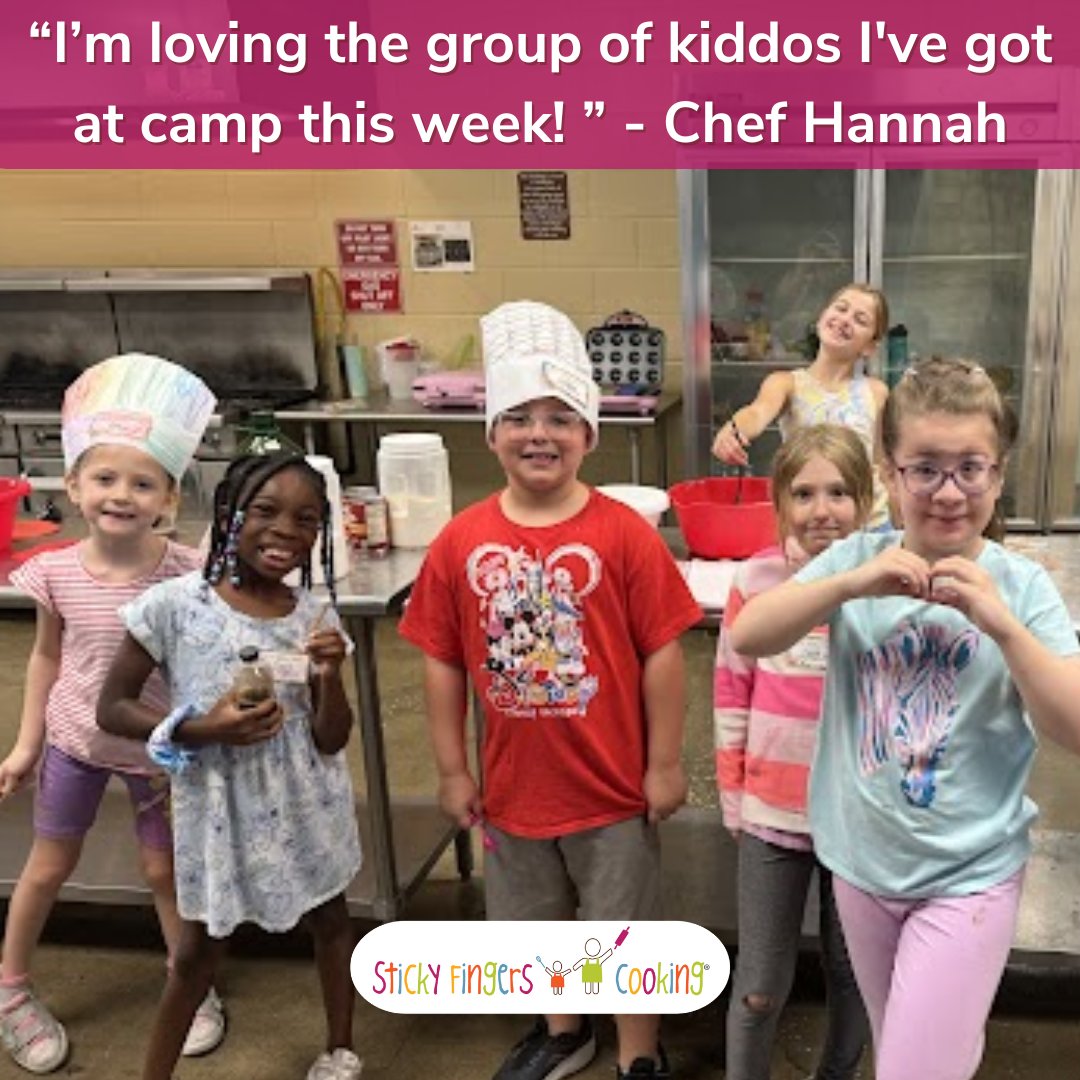 StickyFingersCO's tweet photo. “I’m loving the group of kiddos I've got at camp this week! ” - Chef Hannah

Every week our Summer Camps are full of great kids!

#KidsCooking #Summer #SummerCamp #StickyFingersCooking #CookingWithChildren #Kids #KidChefs #Education #CookingCamp #KitchenSkills #LifeSkills https://t.co/UhNeaUjQHX