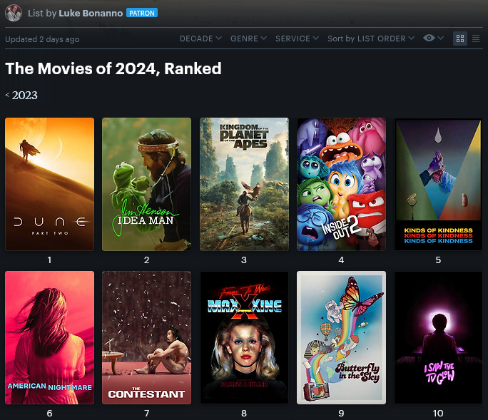 DVDizzy_com's tweet photo. 2024 is halfway done. How's YOUR Top 10 looking? https://t.co/KHgF8TArDO