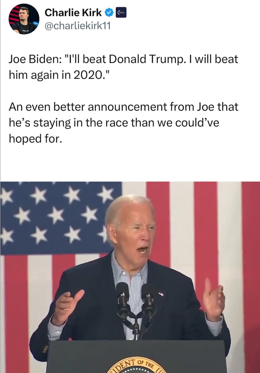 Doesn’t even know the year he’s in or which Presidential Race he’s in 🤣🤣🤣🤣