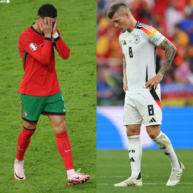 InvictosSomos's tweet photo. El retiro oficial de Toni Kroos. El final de la última Eurocopa de Cristiano Ronaldo. Todo pasó el mismo día. Un viernes históricamente doloroso para toda la gente de fútbol. DIRECTO AL CORAZÓN.