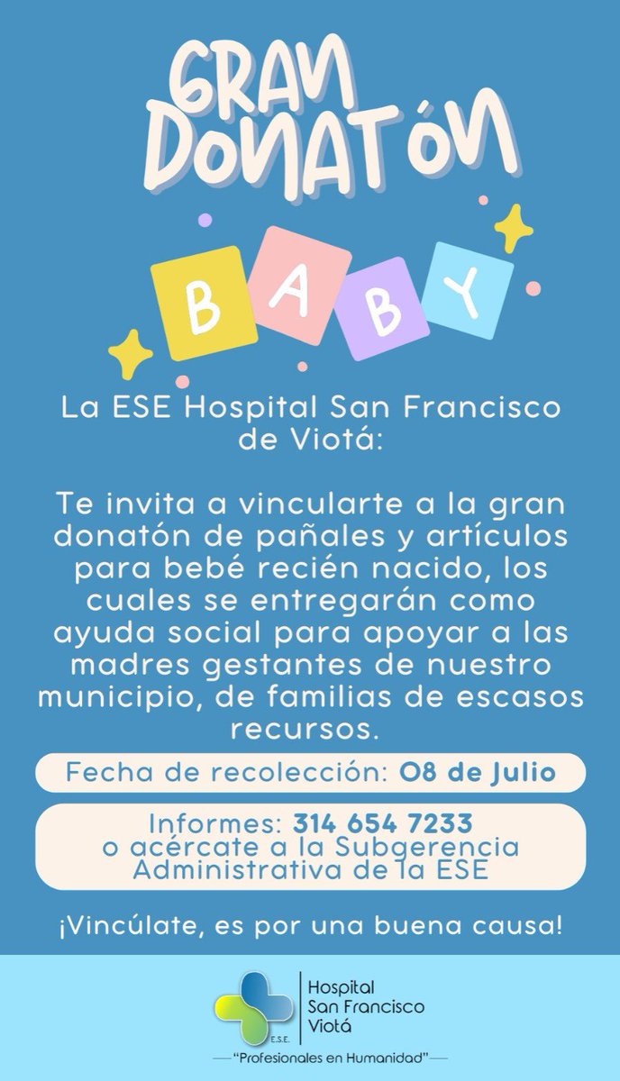 lemarmanda's tweet photo. Extiendo la invitación a todos a unirse en la Donaton que organiza el ESE Hospital San Francisco Viotá https://t.co/RYlKiRHLD3