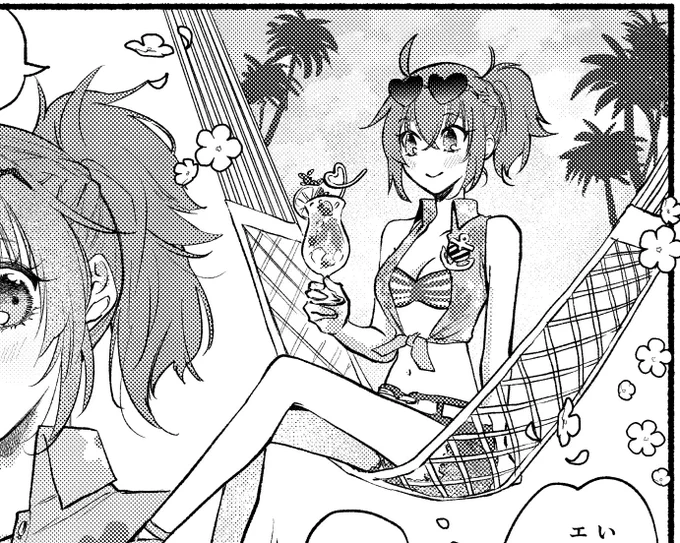 お待たせしてすみません、今日セタぐ♀新刊発送できると思います!暑いからBoostお礼ペーパーは水着🍉カードはンタいぬ 