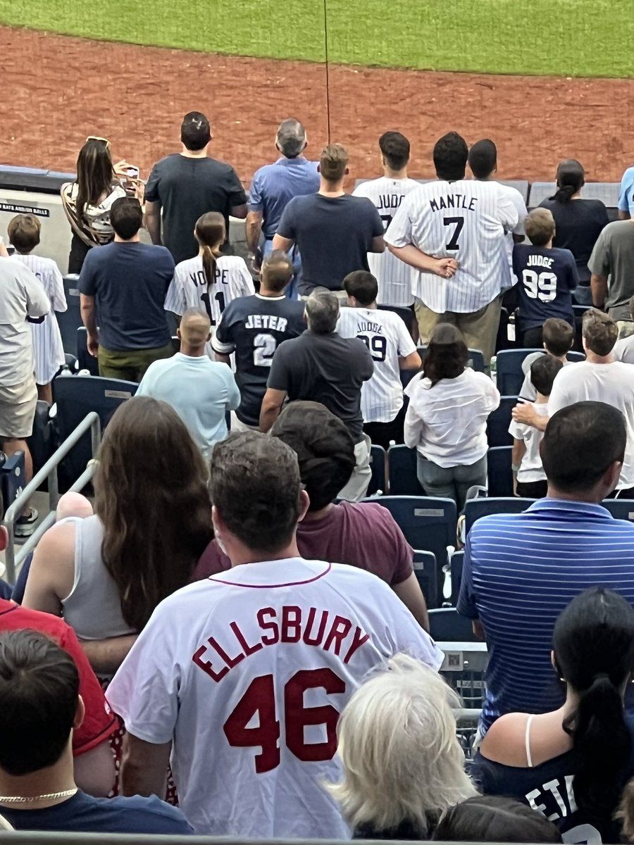 PeteAbe's tweet photo. An Ellsbury Sox jersey at Yankee Stadium is a bold choice. https://t.co/rygk4pt1Rb
