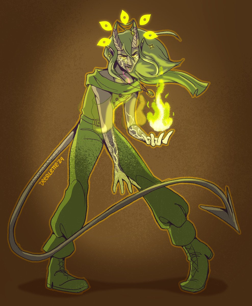 deerlette's tweet photo. anOTHER ONE this time for ~graylikethecolour 🥰 a cool possessed tiefling — we love extra eye motif in this house https://t.co/zh9IEIe89P
