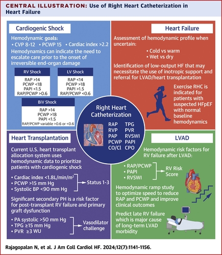 Measurement &amp; interpretation of hemodynamic data are integral aspects of treating patients w/ #HeartFailure.

Read the key points from a state-of-the-art review on practical guidance for hemodynamic assessment by RHC in the management of HF. 🔗 bit.ly/4cHMr0S #JACCHF