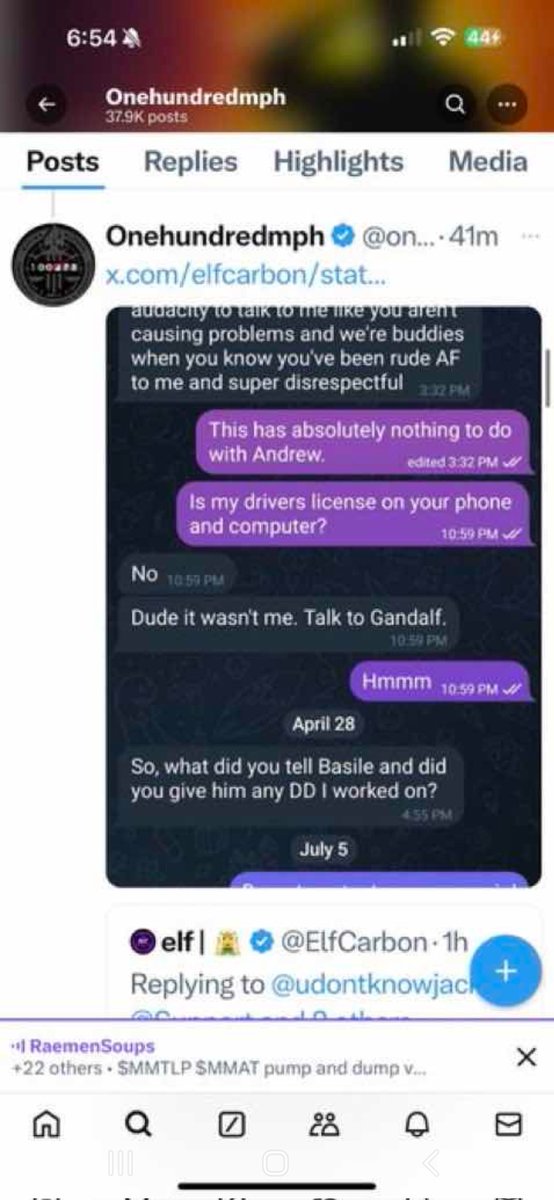 I've gotta get back to my D&amp;D game but quick summary of the context for text messages 100 posted:

 It's me saying I had nothing to do with the fact that Andrew found out Danny is bankrupt.

Apparently, Danny submitted an SEC comment letter for EIGH which had his full name on it.