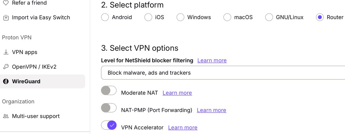 AstuteMarc's tweet photo. @ProtonVPN if I configure my router to use WireGuard instead of using your vpn client, am I missing out on any important features or security? #protonvpn https://t.co/8HtSAcZ4Te