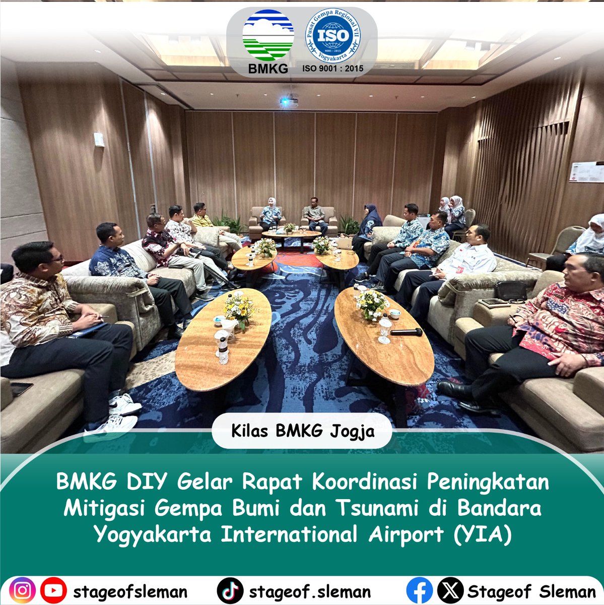 bmkgjogja's tweet photo. BMKG DIY menyelenggarakan rapat koordinasi bersama pihak Bandara YIA, BPBD Kulon Progo, dan pihak hotel di kawasan YIA untuk memperkuat mitigasi gempa bumi dan tsunami.
Kolaborasi dan kesiapan infrastruktur jadi kunci!
Bersama, kita capai #ZeroVictim. https://t.co/KX6FelSxiU