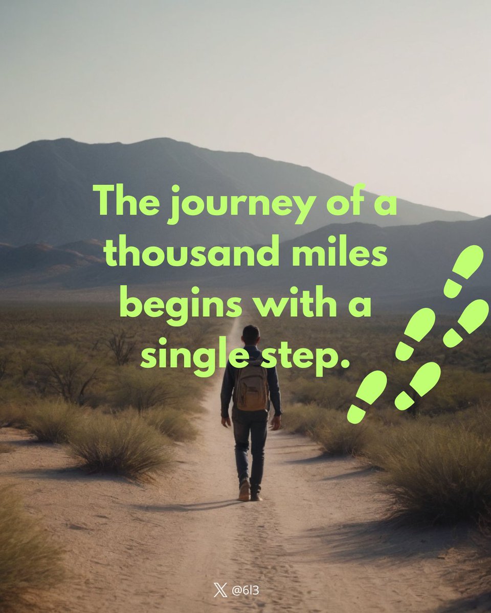 6l3's tweet photo. The journey of a thousand miles begins with a single step.

#Quotes #Motivation https://t.co/FlLfoT9jRd