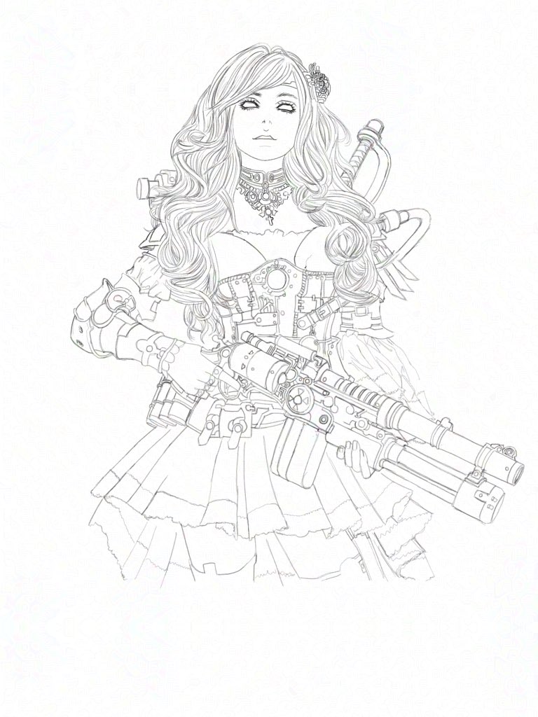 「スチームパンク•ガール2塗りに入ります 」|Persephone(ﾊﾟｰｾﾌｫﾆｰ)お絵描き再開のイラスト
