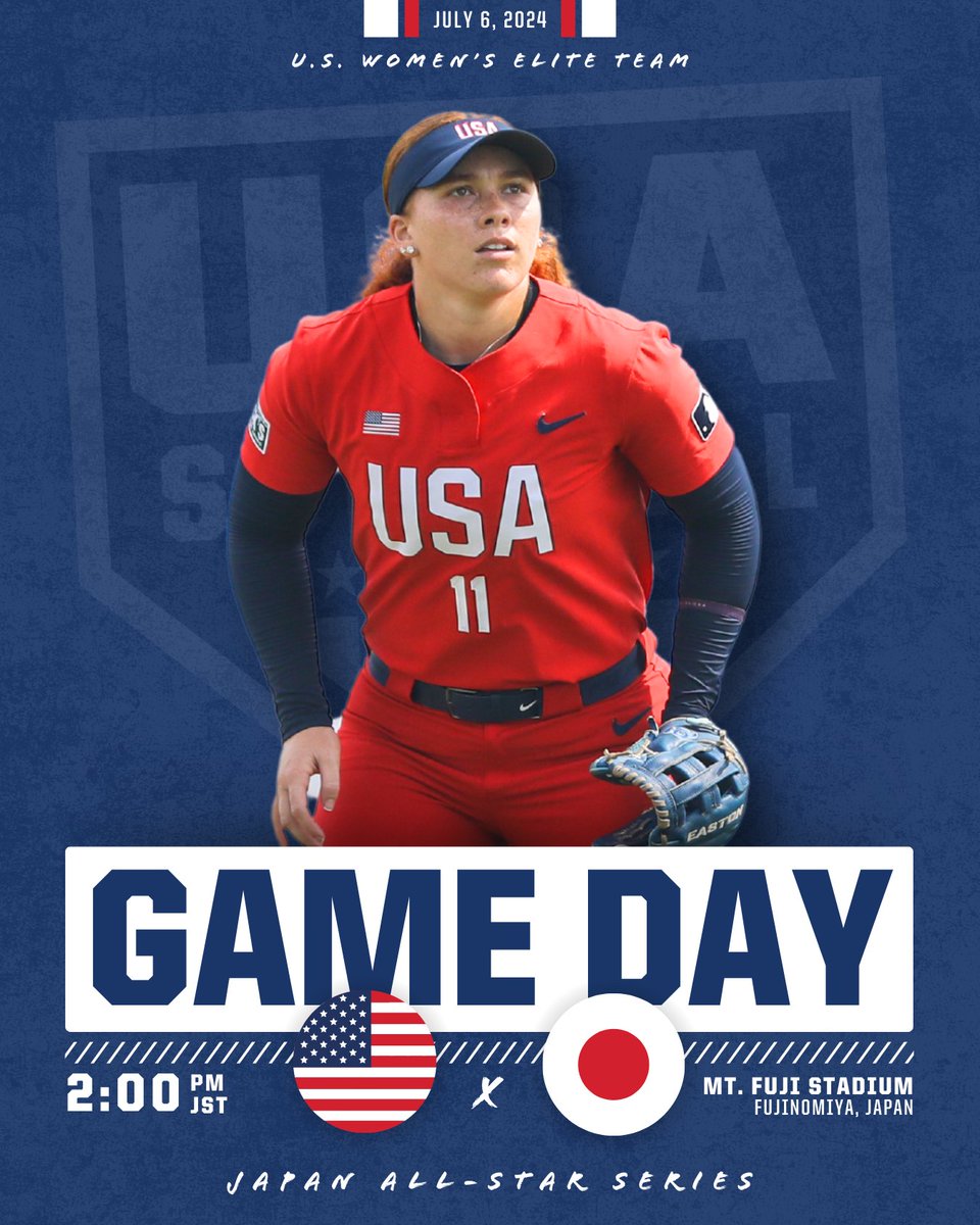 USASoftballWNT's tweet photo. 𝐁𝐚𝐜𝐤 𝐭𝐨 𝐛𝐮𝐬𝐢𝐧𝐞𝐬𝐬 💼
Game 2 🆚 Japan 🇯🇵
⏰ 2 p.m. JST | 12 a.m. CT
📊 https://t.co/8d44XV2wNE
@USASoftball | #USElite https://t.co/JvtMPXDTfg