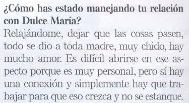 dulce maria e alfonso herrera falam sobre seu relacionamento para a revista caras (03.2005)