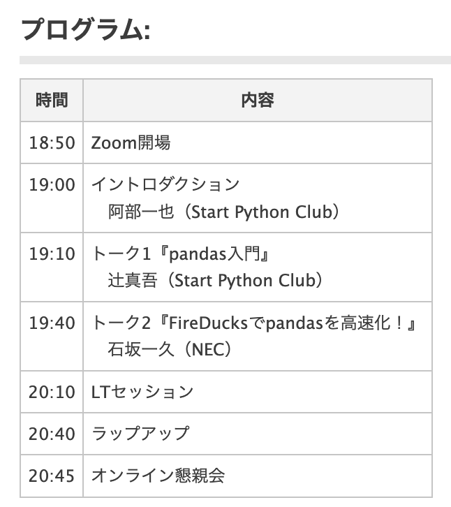abenben's tweet photo. 今月は司会します
https://t.co/Zg87Wj5xrn
#stapy #python #pandas #FireDucks https://t.co/S2p2QSYO89