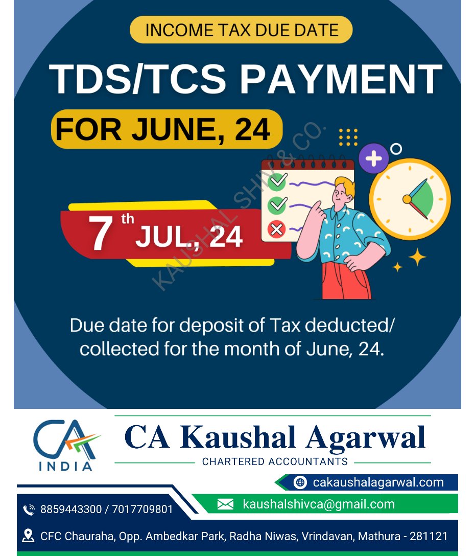 kaushalagarwal7's tweet image. TDS/TCS Payment #TDSPayment
#TCSPayment
#TaxCompliance
#TaxDeductedAtSource
#TaxCollectedAtSource
#IncomeTax
#TaxFiling
#BusinessTax
#TaxRegulations
#FinancialCompliance