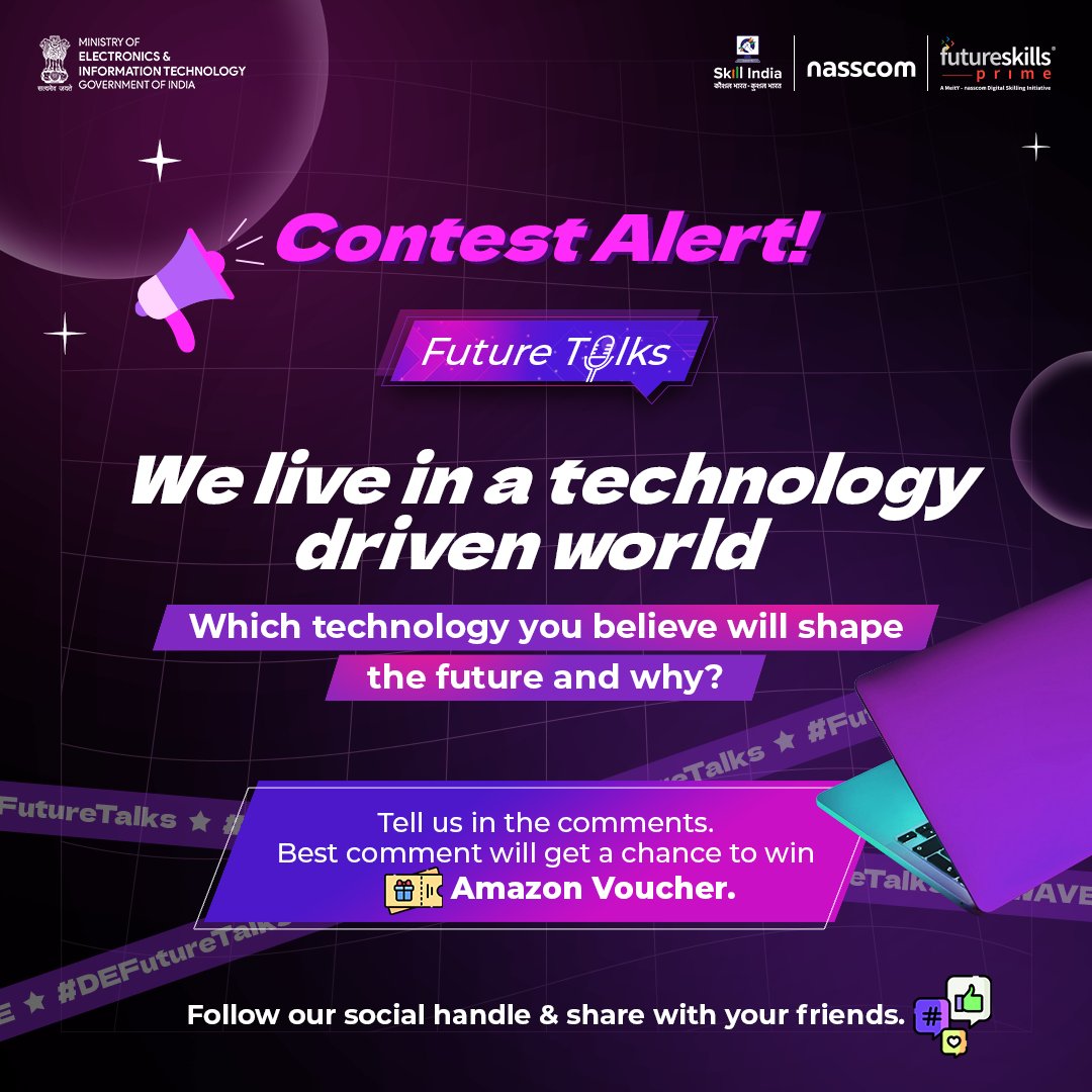 fsprimeofficial's tweet image. Technology is driving our world forward. Which technology do you think will shape the future, &amp;amp; why?
 
🎫 Follow our social handle, like, share, &amp;amp; comment your answer using the hashtag #FutureTalks for a chance to win Amazon vouchers.

futureskillsprime.in

#SkillingHub