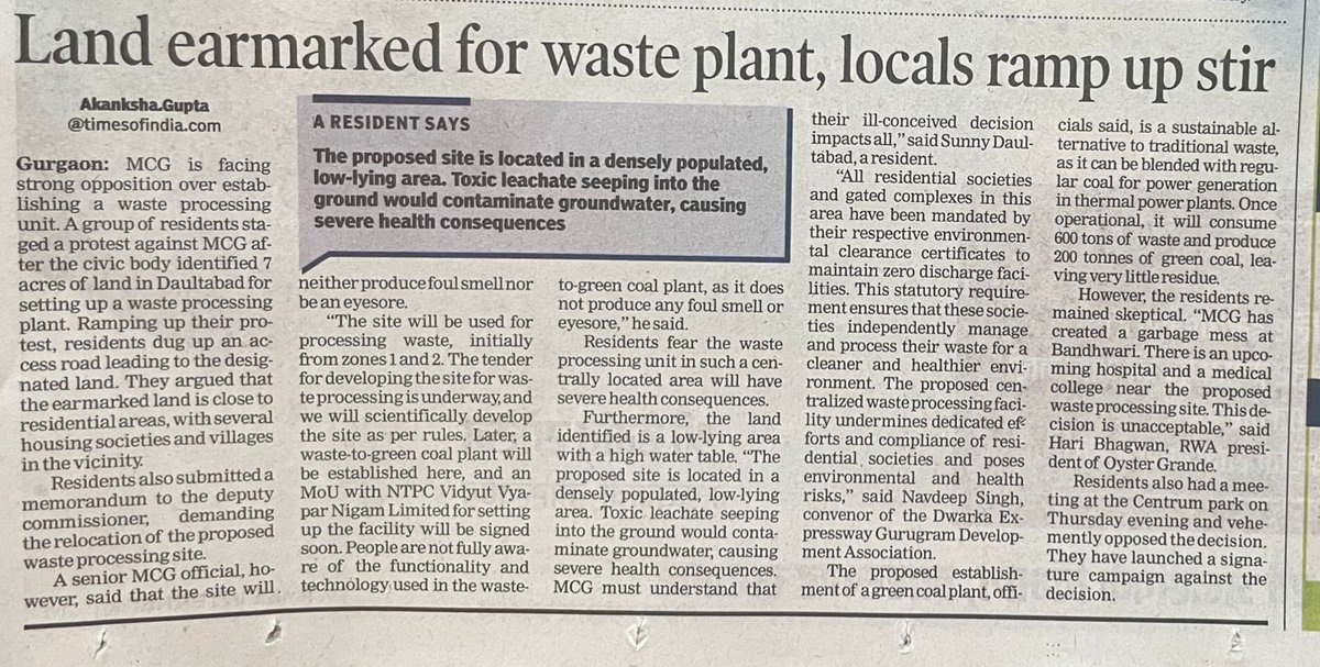 aankurv's tweet photo. @NayabSainiBJP @nitin_gadkari @RajBabbar23 @Rao_InderjitS @RahulGandhi @AAPHaryana
A BIG NO &amp; Strong Objection for Landfill site in Sec-103 Ggn. 40 Societies, 30000 residents - Most populated,university &amp; residential area.

#NoToLandfill #ProtectDaultabad #HealthOverLandfill https://t.co/V8VbNvLn4i