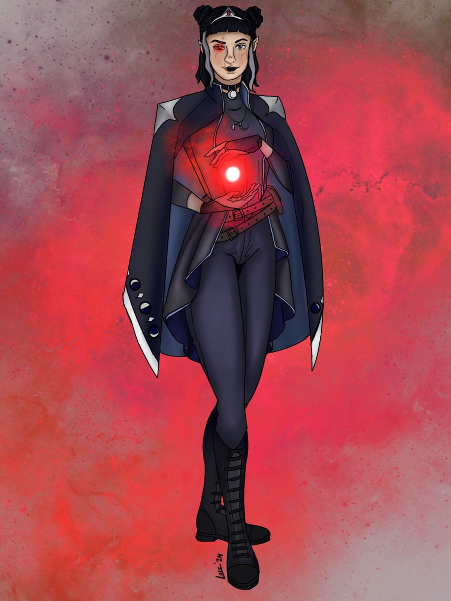 abbaline420's tweet photo. I LOVE HER YOUR HONOR (my D&amp;D character Luna; Ruidusborn Aberrant Mind Sorcerer)

Art by @lore_a_legend (They killed this. Get your art from them!)

#dndoc #dndcharacterart https://t.co/rDZDeMZoMb