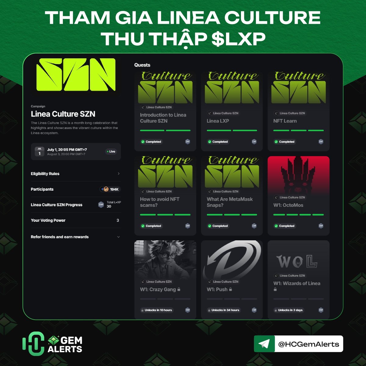🔥Mint NFT Linea lụm 20 $LXP tiếp thôi ae🔥

NFT này là NFT thứ 5/24, free nên ae vào mint lụm $LXP tiếp đi nhé.

➡️app.layer3.xyz/quests/w1-efro…

⬆️Cái "Voting Power" được Linea chia theo Tier cụ thể:

- Ae nào hold nhiều hơn 2941 $LXP sẽ được 4 voting power (tier1)
- Ae