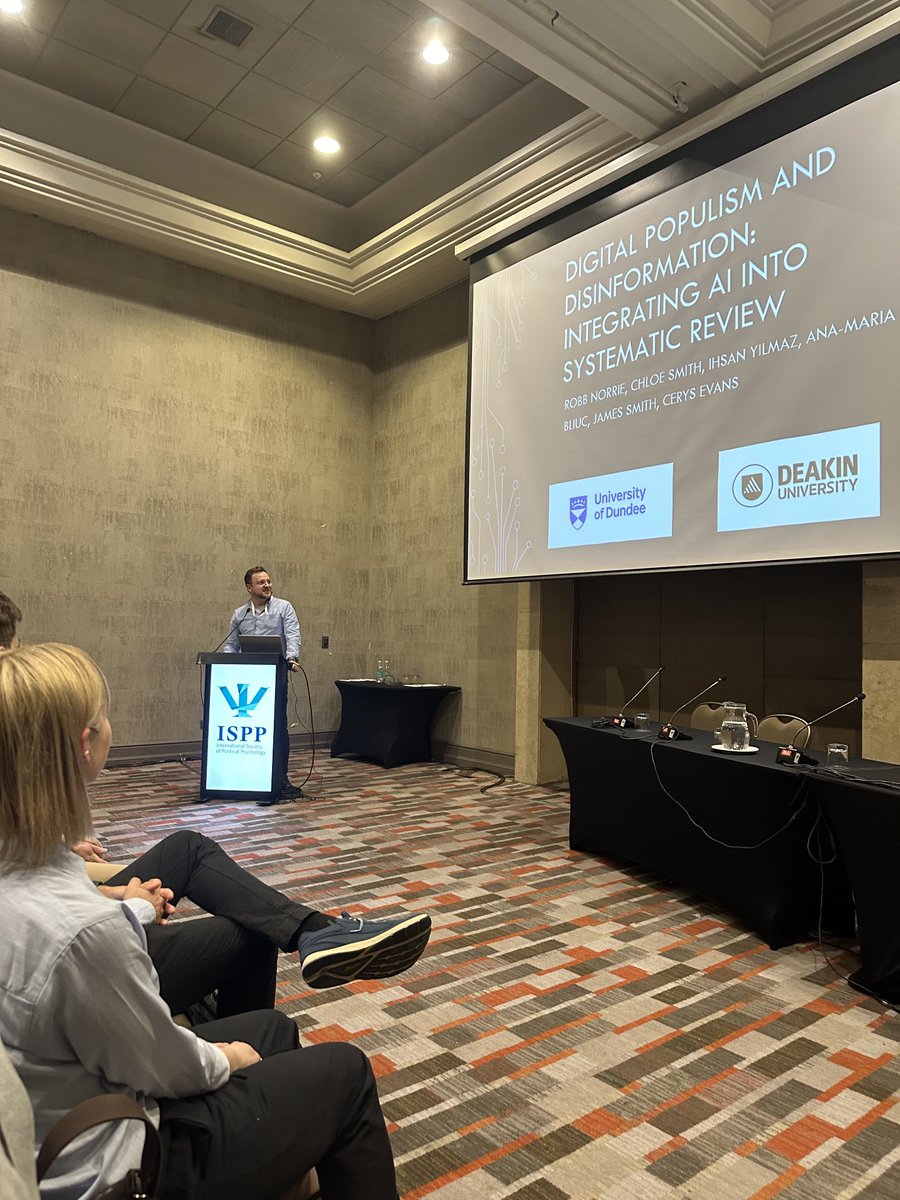 Ana-Maria Bliuc (@a_mbliuc) on Twitter photo Our panel on cross-cultural perspectives on populism at #ISPP2024 started well with <a href="/robb_norrie/">Robb Norrie</a>’s presentation on digital populism and using AI in conducting systematic reviews! Well-done Robb! <a href="/ihsanylmz/">Ihsan Yilmaz, ihsanylmz.bsky.social</a> <a href="/UoDOpenResearch/">Open Research, University of Dundee</a> <a href="/Deakin/">Deakin University</a> Our panel on cross-cultural perspectives on populism at #ISPP2024 started well with <a href="/robb_norrie/">Robb Norrie</a>’s presentation on digital populism and using AI in conducting systematic reviews! Well-done Robb! <a href="/ihsanylmz/">Ihsan Yilmaz, ihsanylmz.bsky.social</a> <a href="/UoDOpenResearch/">Open Research, University of Dundee</a> <a href="/Deakin/">Deakin University</a>