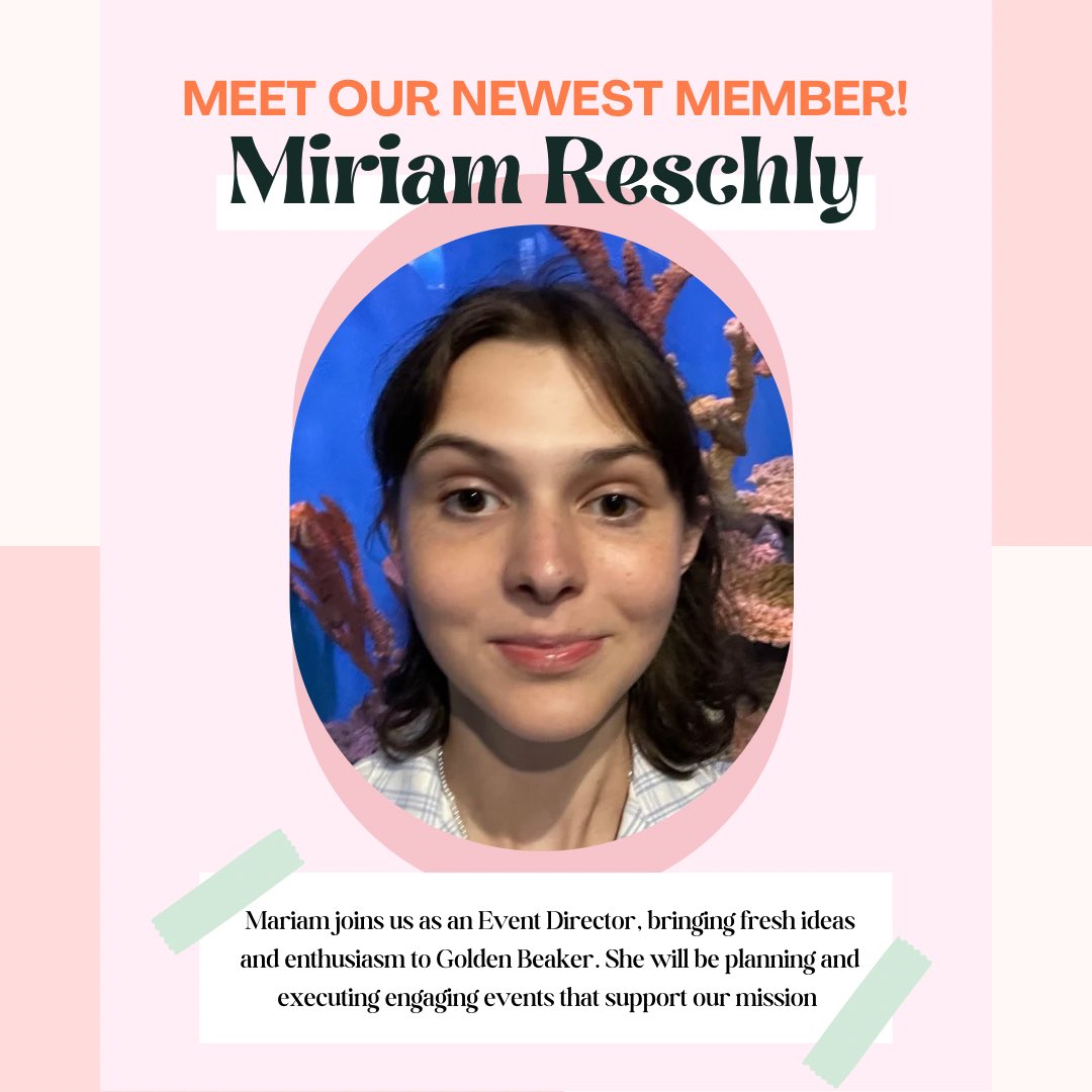 TheGoldenBeaker's tweet photo. We are excited to introduce our newest team member, Miriam🎉🎉.                                                       With her creativity and dedication, she is ready to make a big impact!                                                            Welcome, Miriam! https://t.co/fBj4GtOgwg