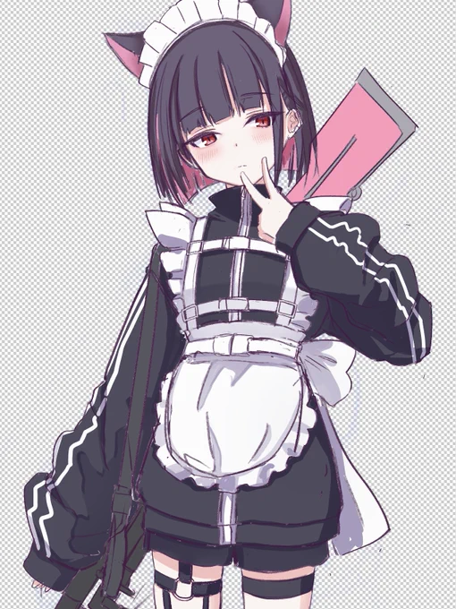 アクスタ用にジャージメイドなカズサ描き直しのラフ 