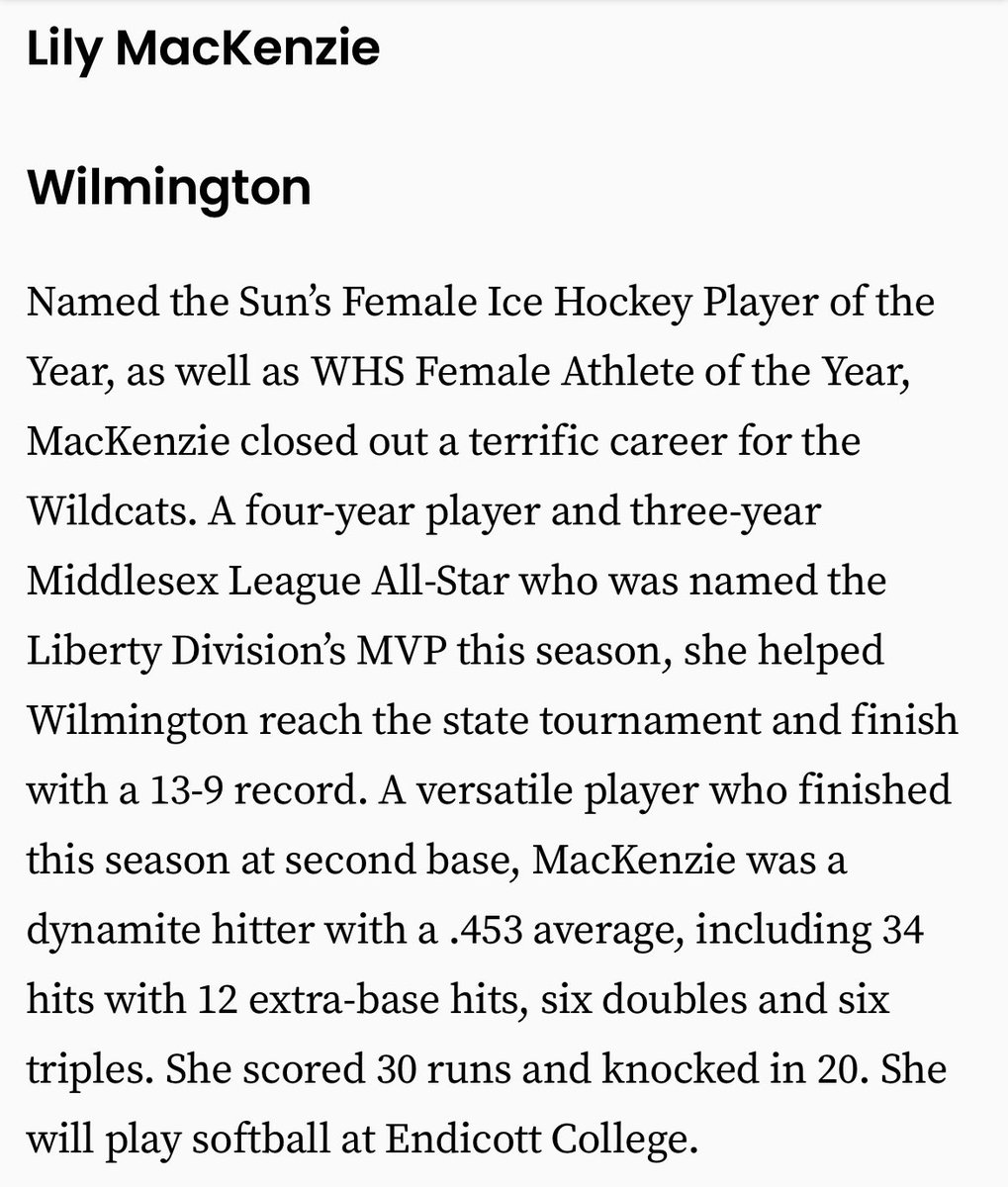Wilmington_AD's tweet photo. Congrats Lily! Lowell Sun All Star
@WHSGendron @MarkStaffier @WHSMerenda 

https://t.co/8ZCLEb9CWo https://t.co/s3Sx0ZB46v