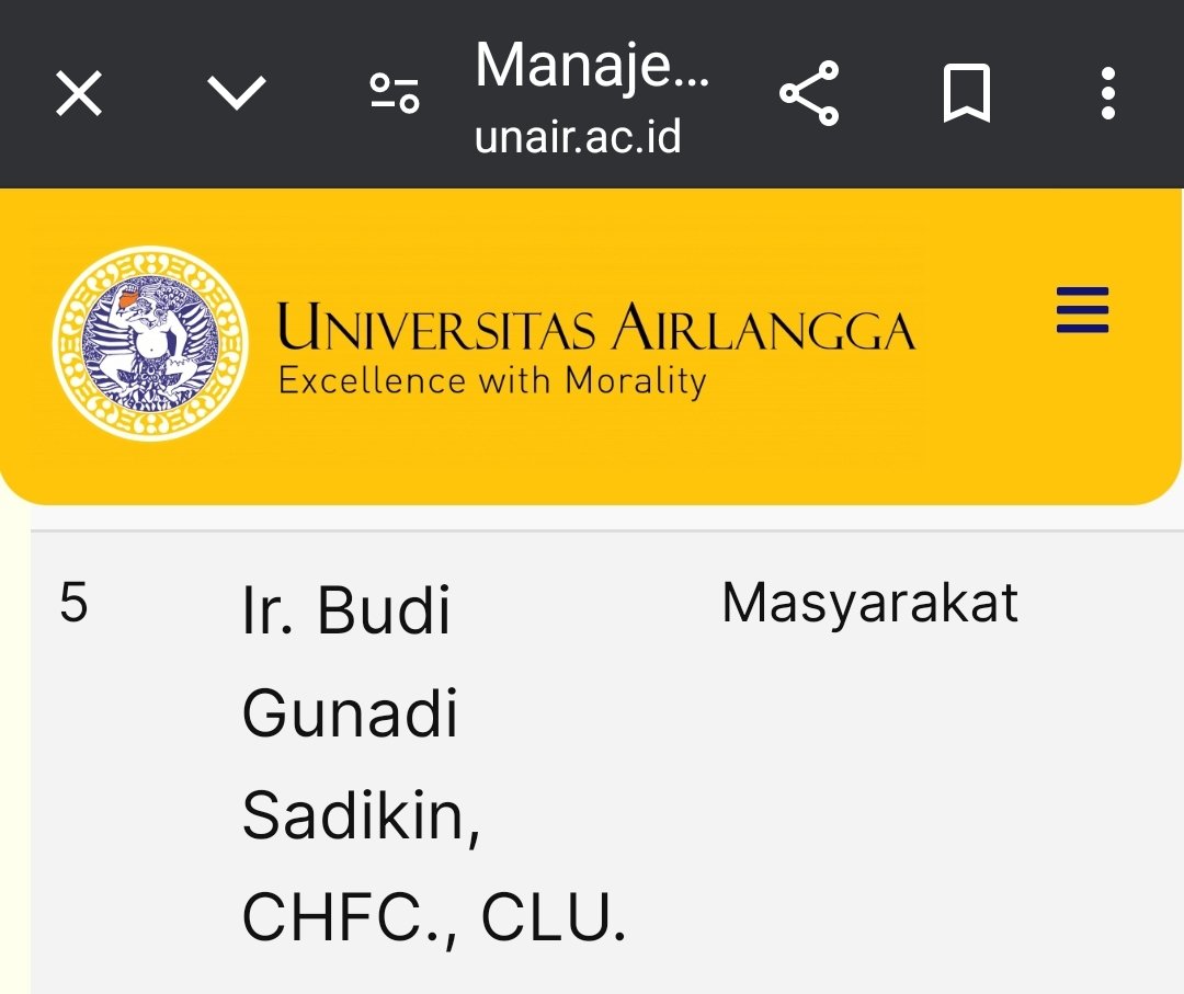 <a href="/mohmahfudmd/">Mahfud MD</a> Banyak yg menghubungkan keputusan tsb dgn fakta bahwa Menkes Budi Gunadi Sadikin adalah anggota Majelis Wali Amanat Unair. 

Bgmn menurut Prof? 

unair.ac.id/manajemen-maje…