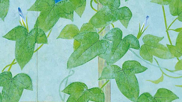 佐々木裕而　「緑雨落葉松林 」　日本画 佐々木裕而 「緑雨落葉松林 」 日本画