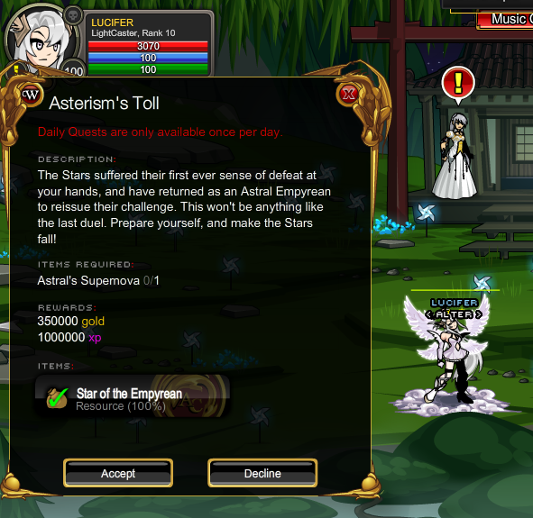 Datenshi6699's tweet photo. Star Light of Destiny + Touch Mass Badge

To get the axe you will need 28 days in total.
Daily quest "Asterism's Toll" from Ai No Miko in /astralshrine.

To unlock the map u must finish short questline first in /novashrine.

/join starfield to get new badge (1M KILL IS REAL) https://t.co/pEPlvcZ6ql