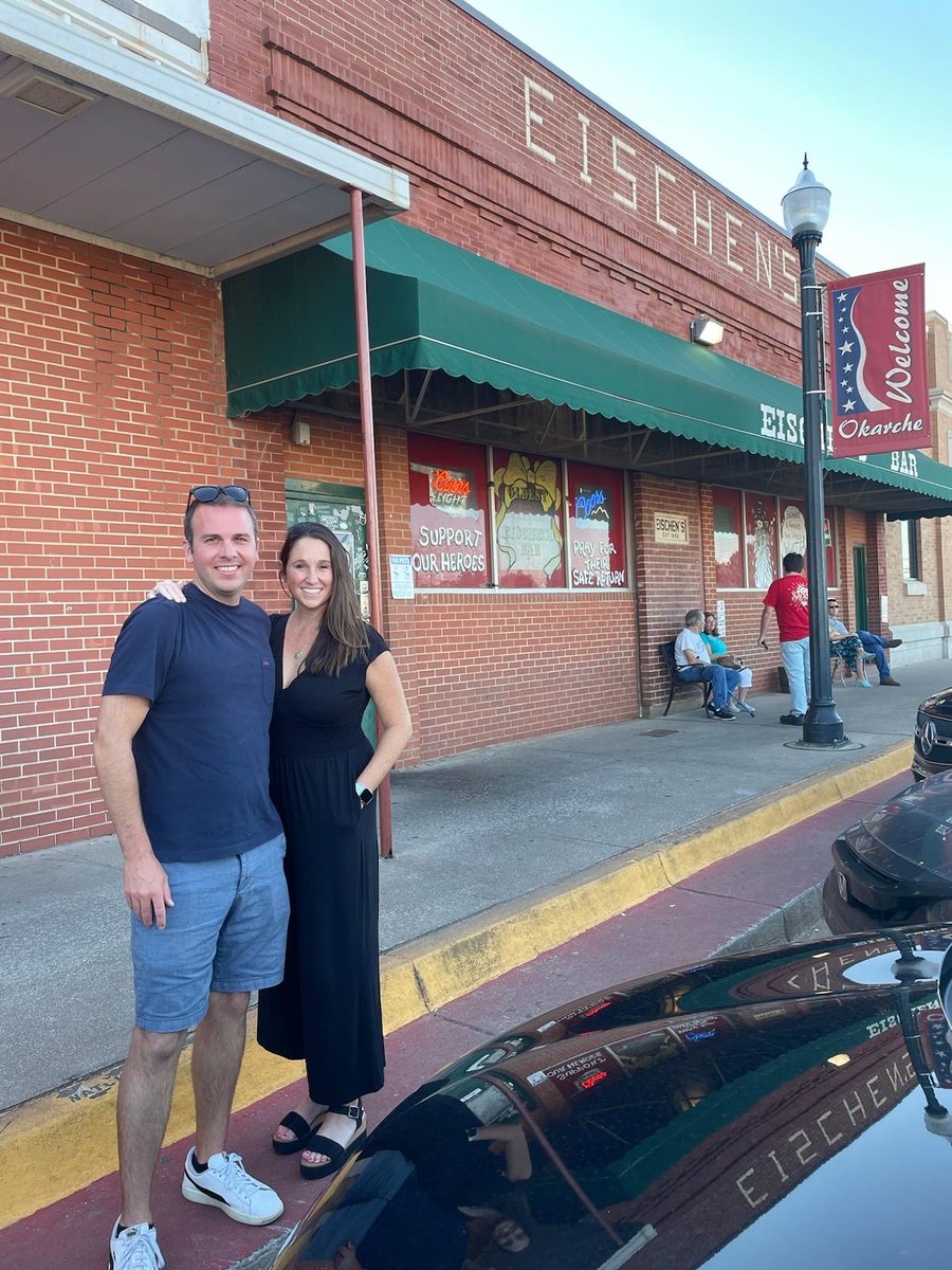 Aaron_Brackett's tweet photo. We just had a great chicken dinner at the world famous #Eischens, Oklahoma's oldest bar! #okwx #Okarche https://t.co/zZ5H0hYEhd