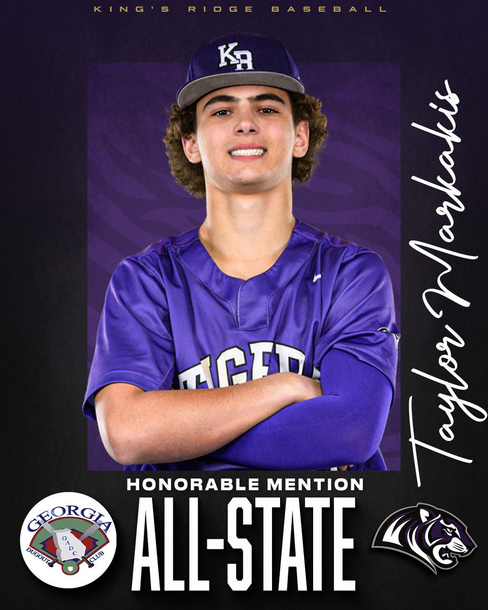 Congratulations to Chip, Spencer, Nate and Taylor for their GA Dugout Club postseason All-State recognitions! Go Tigers! ⚾️