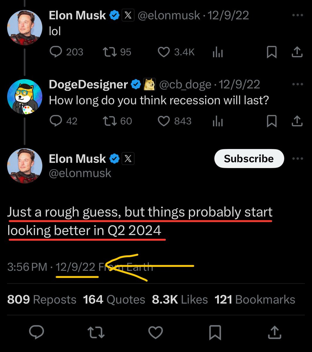 TheSonOfWalkley's tweet image. BREAKING: ELON MUSK, IN 2022, PERFECTLY GUESSED THAT THINGS WOULD GET BETTER IN “Q2 2024” 👀 $TSLA

Tesla stock pumped exactly after Q2 2024!