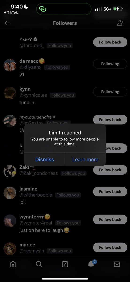It dnt lemme follow rnnn yall but ima follow u all back fr fr ! 🥲