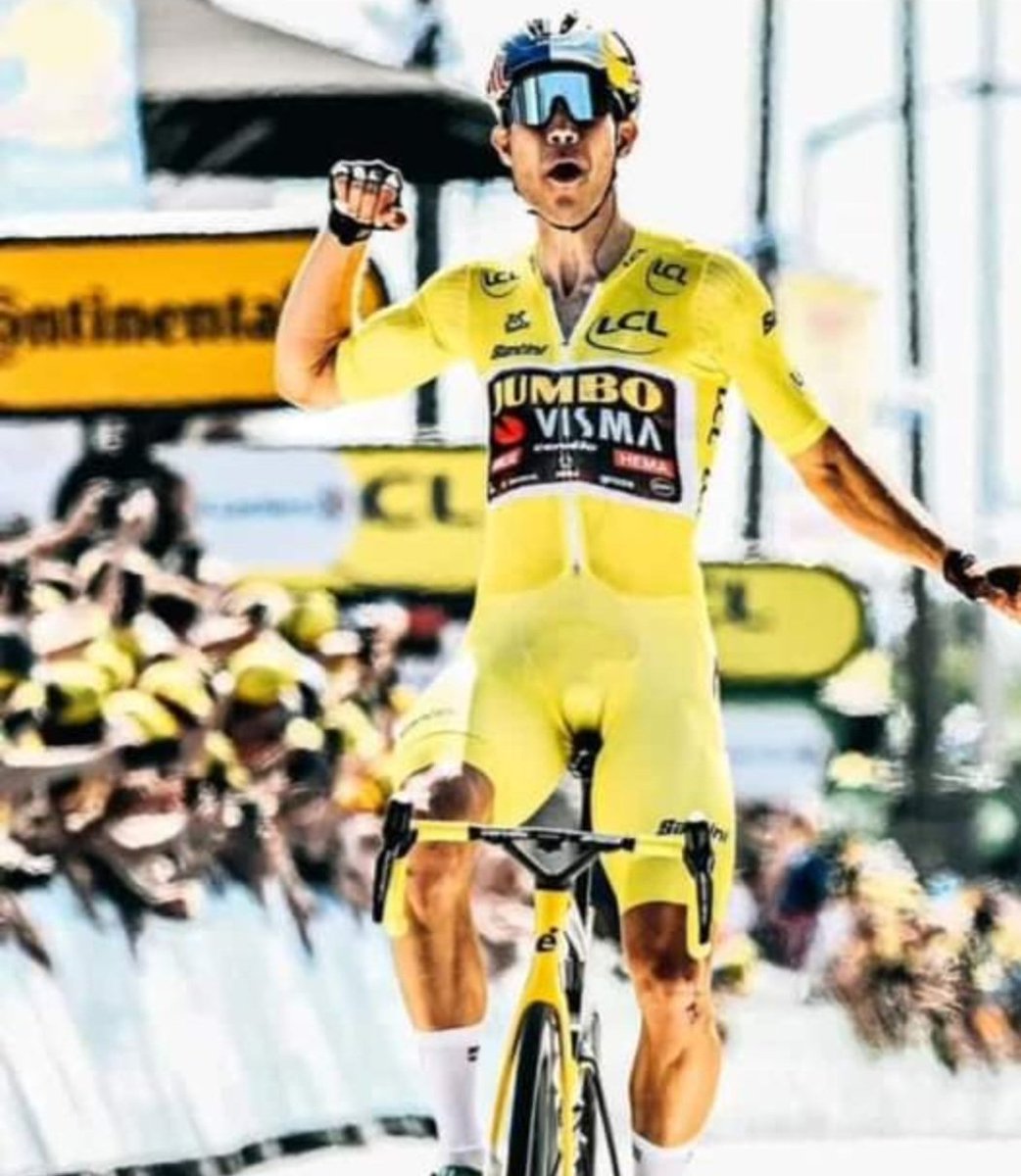 Een schitterend moment van 2 jaar geleden <a href="/WoutvanAert/">Wout van Aert</a>. De kleur van de trui zal niet hetzelfde zijn maar wie zal er om malen als er vandaag dezelfde uitslag op het scherm zou komen 😉. Veel succes 👊 #TdF2024