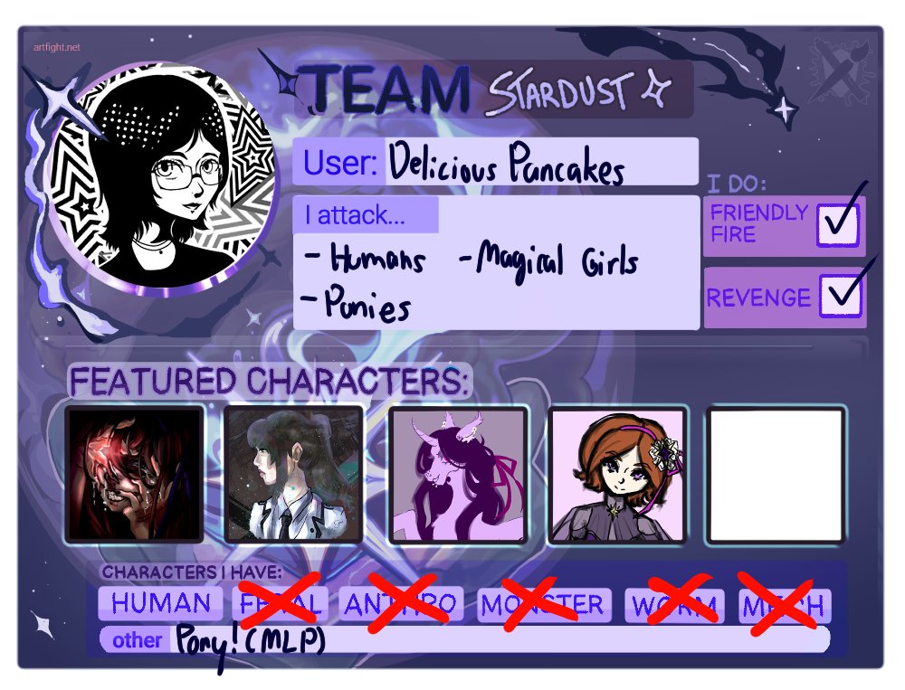 emilysugarez's tweet photo. My artfight card ^^ I'm joining late because I've been busy with school and stuff. I haven't submitted all these characters yet because I haven't made reference sheets for all of them. Will be doing some attacks soon! https://t.co/uSImVnk3tK