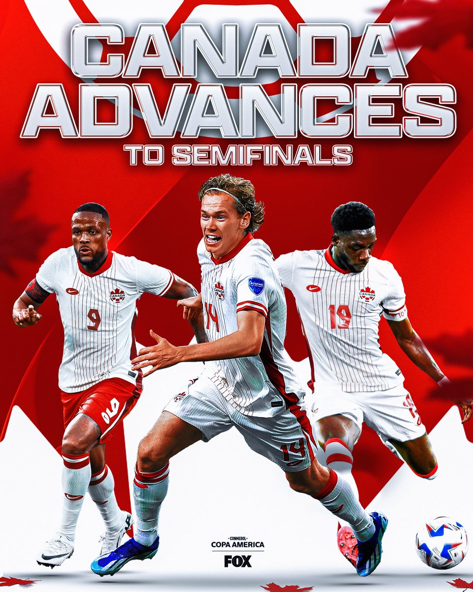OH CANADA 🇨🇦

Canada is going to the Semifinals in its first-ever Copa América 👏👏