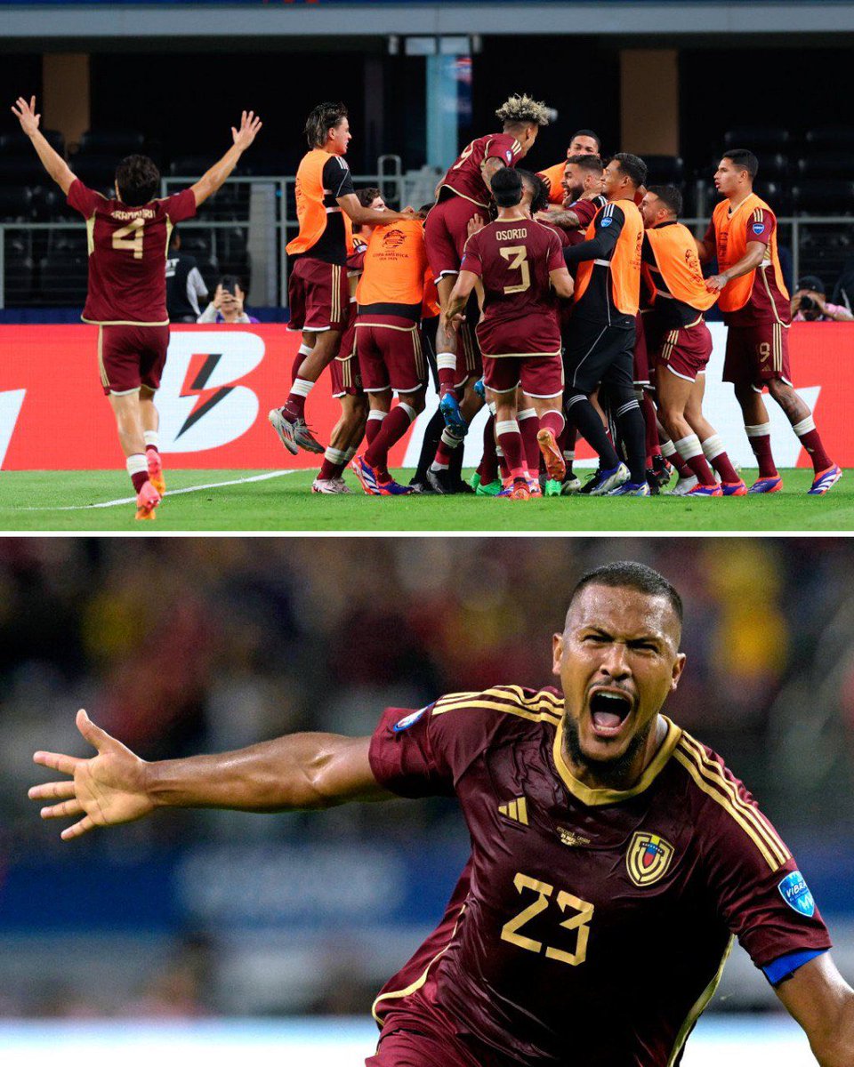⚽ ¡<a href="/SeleVinotinto/">La Vinotinto</a> Venezuela está orgullosa de ustedes!  Demostraron que con fe y trabajo en equipo podemos llegar a donde nunca antes hemos llegado 🇻🇪