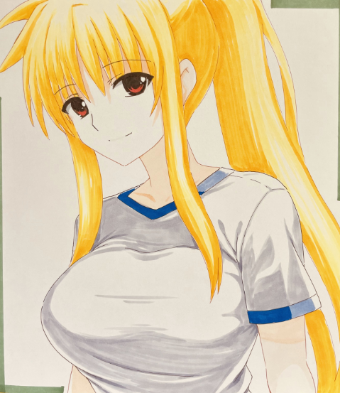 夏コミ本がフェイトさん体操服編なので色紙も体操服のフェイトさんを準備。7/7は#ポニテの日らしいのでちょうどよかったぜ! 