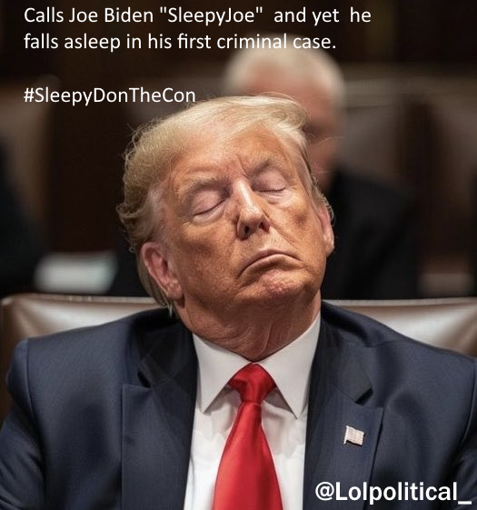 Lolpolitical_'s tweet image. Nothing but projection from the GOP. Trump couldn't even stay awake in court! #GOPClownShow #GOPClownShowContinues #GOPProjection #SleepyDonTheCon