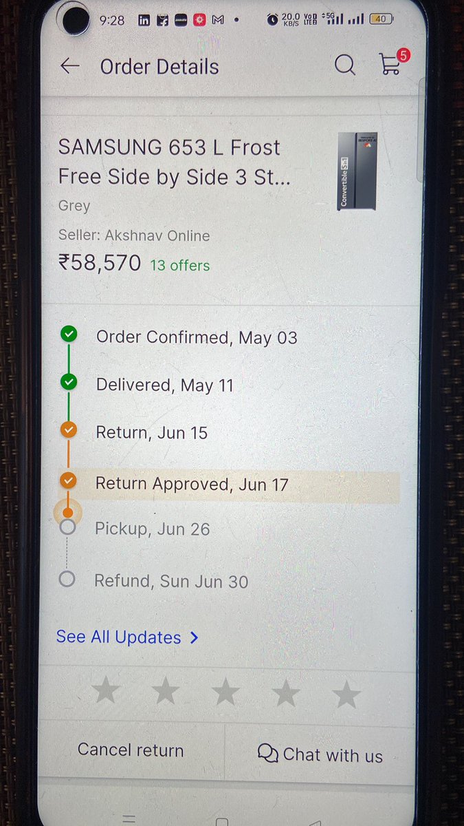 IndianAyush's tweet photo. @flipkartsupport Hello Flipkart 
You are just making mockery of customer. My request of replacement of refrigerator was pending for month even after acceptance by seller. Than seller changed it to refund but even after two months of wait neither replacement nor refund initiated. https://t.co/MJYYikjfmh