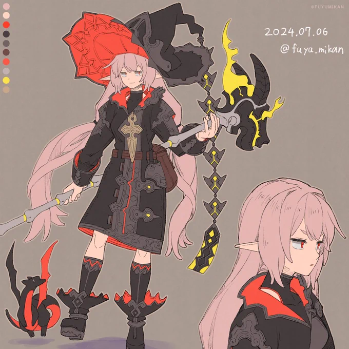 character idea sketch【2024.07.06】煤かぶりの魔女#OC #doodle 
