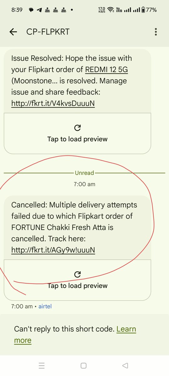 My grocery order from <a href="/Flipkart/">Flipkart</a> was cancelled as the delivery person was bringing wrong item multiple times and I was refusing to accept it.
So kindly don't be oversmart and mention wrong reason for cancellation of order.