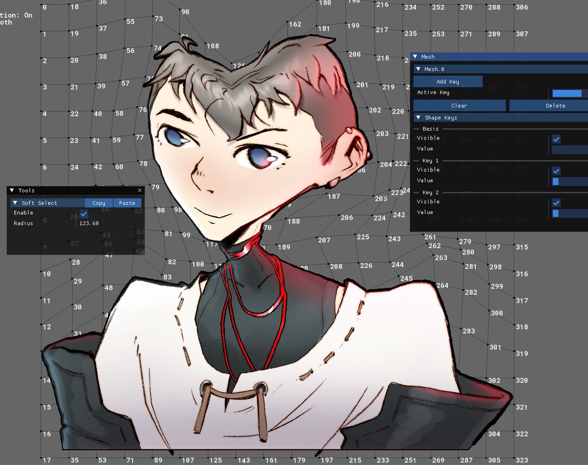 wrywrenVT's tweet photo. Unforeseen levels of procrastination from /actual/ work have resulted in this. Mucking about making a new tool, got soft select and shape keys working! https://t.co/39tE5AIswR