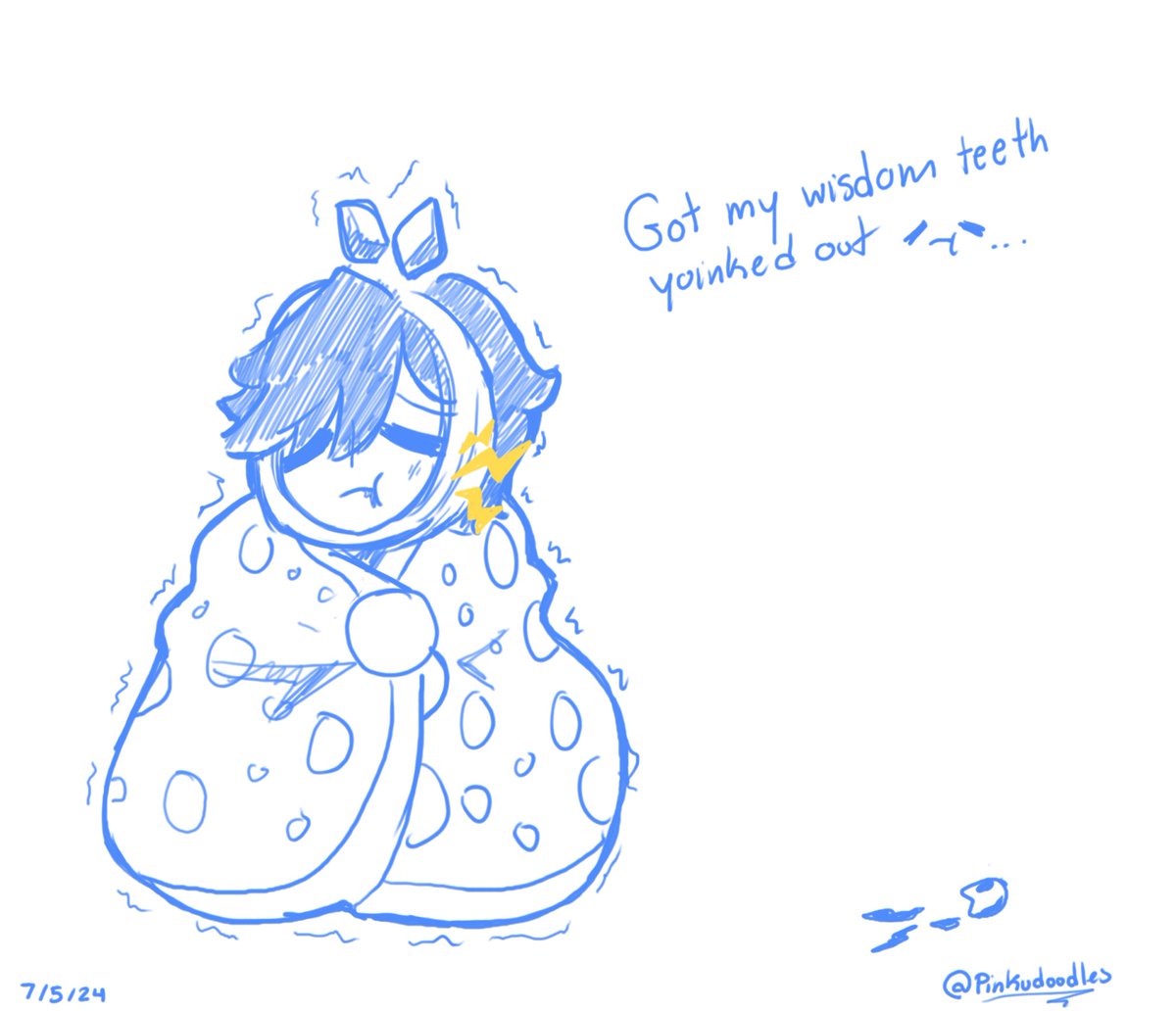 Soo I got my wisdom teeth yoinked out today so I'm just trying to rest while suffering in pain a little bit :p